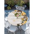thumbnail image 6 of Yellow Floral Spring Round Fitted Tablecloth with Elastic Edge, Waterproof Table Cloth Table Cover for 36"-44" Tables, Summer Rustic Botanical Vintage Wood Tablecloths for Dining Picnic Outdoor, 6 of 9