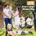thumbnail image 7 of Diaper Bag Backpack, Extra Large for Twins & 2 Kids, Expandable 25‑37L Travel Baby Bag with Changing Pad & Earphone Hole, Apricot Green, 7 of 7