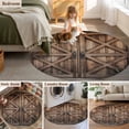 thumbnail image 5 of Retro Brown Door Round Area Rug 3 FT, Small Kitchen Bathroom Mats, Country Vintage Wooden Door Washable Indoor Outdoor Throw Runner Carpet Non-Shedding Doormat for Table Shower Sofa Entryway, 5 of 8