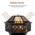 thumbnail image 4 of 24" Outdoor Fire Pit Grill, BBQ Hexagon Firepit Table, Multifunctional Fire Pit, Heater, Patio Backyard Garden Bonfire Pit, Fire Pit Bowl with Spark Screen Cover, Poker, JA2417, 4 of 8