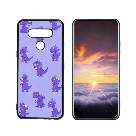 Compatible with LG Q51 Phone Case, Cute-Dinosaur-T-Rex-Dino10 Case Men Women, Flexible Silicone Shockproof Case for LG Q51