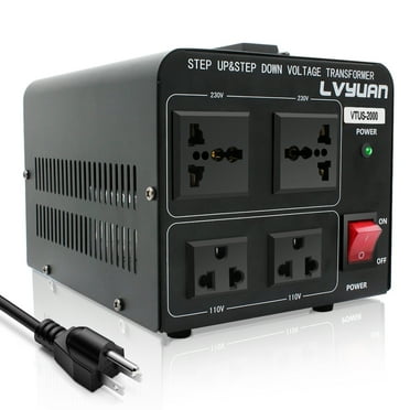 Yinleader 2000 Watts Peak Voltage Converter Transformer Step Up & Down 110V to 220V / 220V to 110V 4AC