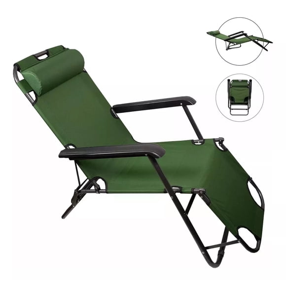 Silla Plegable Tipo Camastro Reclinable Playa Jardin Alberca verde
