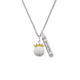 thumbnail image 2 of Delight Jewelry Silvertone Volleyball - Crown Silvertone Always My Sister Bar Charm Necklace, 23", 2 of 4