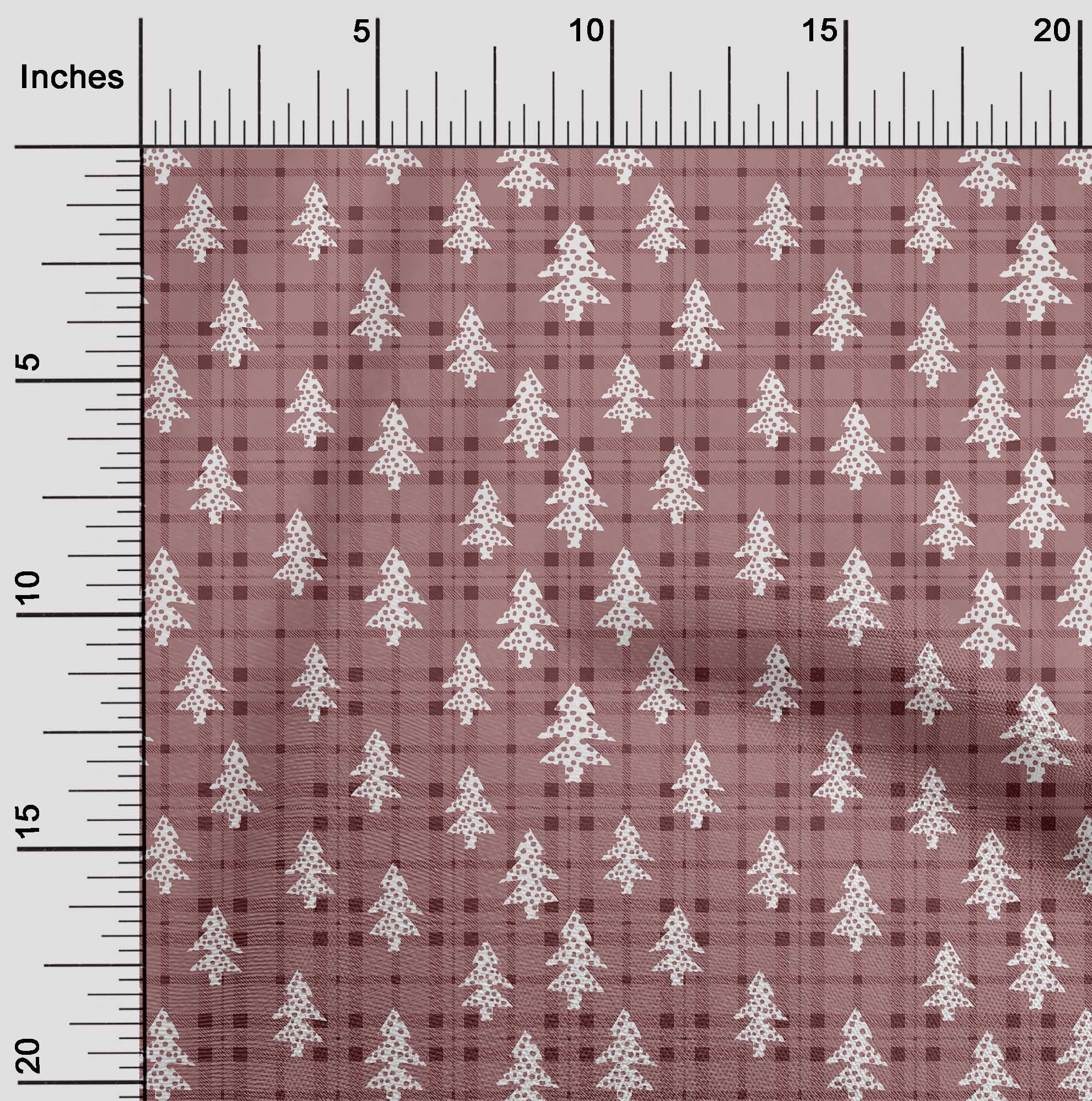 oneOone Cotton Jersey Dark Rose Brown Fabric Christmas Tree Diy Clothing Quilting Fabric Print Fabric By Yard 58 Inch Wide