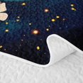 thumbnail image 5 of Manfei Twinkling Butterfly Printed Twin Quilt Set,Cosmic Swirl Print Twin Coverlet Set,Blue Gold,Black Reversible,2-Piece,1 Bedspread and 1 Pillowcase, 5 of 7
