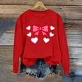 thumbnail image 5 of Valentine Crewneck Sweatshirts Womens Long Sleeve Cute Valentines Day Sweater Pullover Heart Bow Holiday Outfits, L Red, 5 of 5