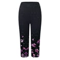 thumbnail image 4 of felwors Multi Floral Print High Waist Capri Leggings for Women Pink XXL, 4 of 4