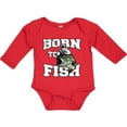 thumbnail image 3 of Inktastic Born to Fish Boys or Girls Long Sleeve Baby Bodysuit, 3 of 5