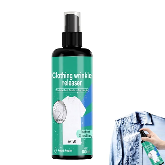 Quick Fix Wrinkle Releaser Spray Instantly Smooths Fabrics Without Ironing, Travel Size Wrinkle Release Spray for Clothing