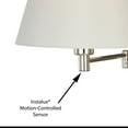 thumbnail image 4 of Vaxcel Chapeau Plug-In Polished Nickel Cone Motion Sensor Swing Arm Wall Lamp White Silk Shade, 4 of 5