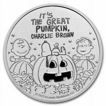 Peanuts Great Pumpkin 55th Anniversary 1 oz Silver Round