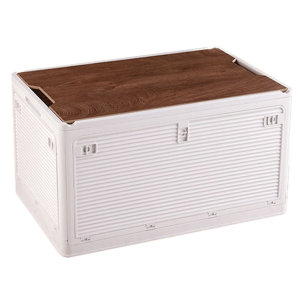 Caja plegable de plástico, caja de almacenamiento plegable, organizador para acampar de 36L, contenedores de almacenamiento plegables, claridad notable