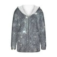 thumbnail image 4 of Winter Coats for Women Plus Size Fuzzy Sherpa Fleece Jacket Print Hooded Coats Outerwear with Pockets, 4 of 4