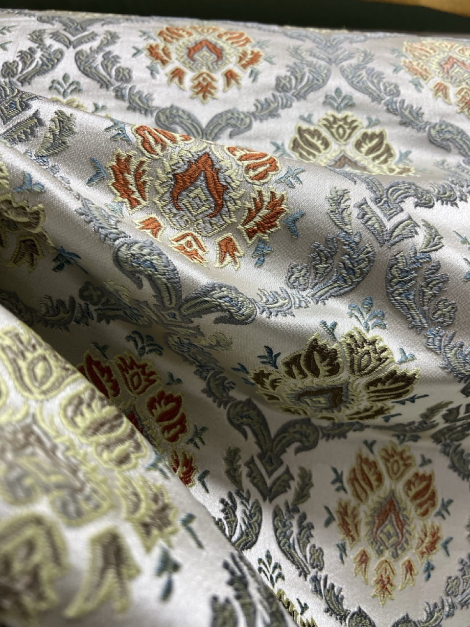 Decora Furnishings Luxurious Woven Jacquard Classic Damask Design Heavy Furnishing Fabric for Upholstery, Window Treatments, Craft Renaissance Rococo Victorian - 54" Width - Fabric by The Yard (Rust)