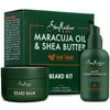 SheaMoisture Beard Oil & Beard Balm - Beard Kit for Men w/ Maracuja & Fair Trade Organic Shea Butter, Dry Beard Oil, Softener & Conditioner (2 Piece Set)