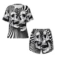 thumbnail image 4 of Lsque Psychedelic Skull Illusion Art Women's Short-Sleeved Pajama Set - 2 Piece Soft and Lightweight Sleepwear Set-X-Large, 4 of 9
