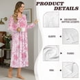 thumbnail image 6 of Xoenoiee Cherry Blossom Print Nightgowns for Women, Soft Comfortable Lightweight Long-Sleeve Ladies Night Dresses Mumu Dress Henley Sleepwear, 3XL, 6 of 7