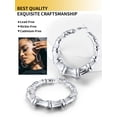 thumbnail image 5 of ChainsHouse Bamboo Hoop Earrings for Women Silver Hypoallergenic Chunky Earring Stainless Steel Birthday Christmas Anniversary Jewelry Gift, 5 of 11