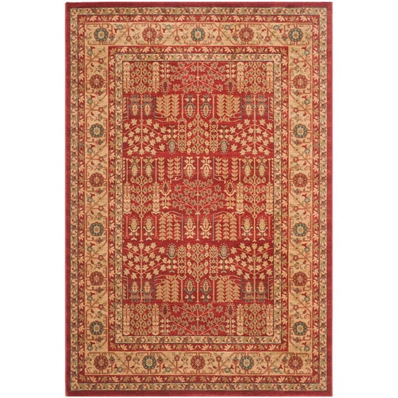 SAFAVIEH Mahal Phylliss Oriental Area Rug, Red/Natural, 6'7" x 9'2"