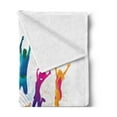thumbnail image 2 of Youth Soft Flannel Fleece Blanket, Active Dancing Jumping People Vibrant Silhouettes with Musical Notes Joyful Festival, Cozy Plush for Indoor and Outdoor Use, 70" x 90", Multicolor, by Ambesonne, 2 of 5