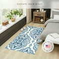 thumbnail image 3 of Maples Rugs Vivian Transitional Medallion Blue White Non Slip Indoor Area Rug, 3'4 x 5', 3 of 9