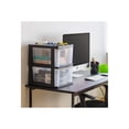 thumbnail image 5 of Iris Inc 116352 2-compartment Desktop Stackable Storage Drawer, 12.17 X 14.33 X 16.77, Black/translucent White, 5 of 7