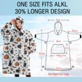 thumbnail image 4 of Oversized Wearable Blanket Hoodie,White Halloween Witch Pumpkin Pattern Sherpa Blanket Hoodie with Super Pockets,Super Warm Fuzzy Pullover for Women & Men, 4 of 6