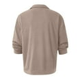 thumbnail image 4 of Mens Knit Shirts Casual Long Sleeve Classic Shirts Button Down Golf Shirts Khaki XXXL, 4 of 5