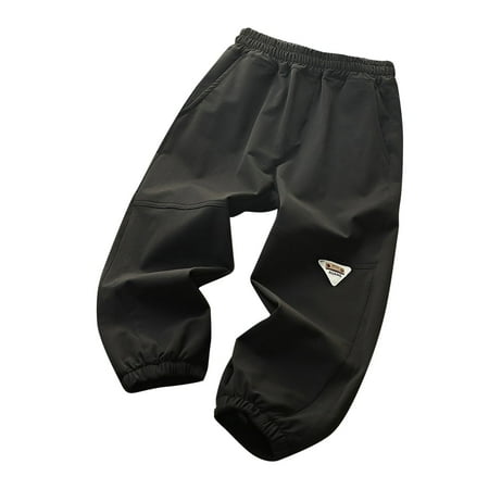 

ATOGUTA Boys Cargo Pants Casual Pants Elastic Waist Hiking School Uniform Sweatpants Joggers Green Size 8-16