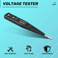 thumbnail image 4 of TOP! Digital Test Pencil Screwdriver Probe Light Voltage Tester Detector 12-220V Electrical Pen Voltmeter,Black, 4 of 4