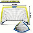 thumbnail image 3 of 2 Set Soccer Goal 4'x 3' Portable Kids Soccer Goals for Backyard or Indoor Pop Up Soccer Net with 6 Training Cones, Carrying Bag, 8 Ground Stakes, 3 of 9