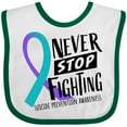 thumbnail image 3 of Inktastic Never Stop Fighting Suicide Prevention Awareness Ribbon Boys or Girls Baby Bib, 3 of 4