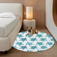thumbnail image 2 of Coastal Sea Turtle Round Area Rug 4Ft Washable Circle Rugs for Bedroom Dining Room, Nautical Turquoise Ocean Creatures Non-Slip Carpet Floor Mats Indoor Outdoor Carpet Runner Aesthetic Home Decor, 2 of 8
