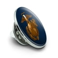 thumbnail image 2 of Marines USMC Eagle Globe Anchor on Blue Officially Licensed Metal 0.75" Lapel Hat Pin Tie Tack Pinback, 2 of 8