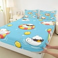 thumbnail image 3 of jejeloiu Cartoon Duck Twin Sheet Sets,Swimming Ring Twin Fitted Sheet,Yellow Blue White Flat Sheet For Boys Girls,Microfiber Bedroom Decor,3pcs, 3 of 7