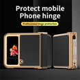 thumbnail image 2 of Nalacover for Samsung Galaxy Z Flip4 Protective Folding Case, S Pen Holder Hinge Protection Lytchee Pattern PU Leather Cover with Pen Stylus, Shockproof Full Coverage Case, Black + Gold, 2 of 7