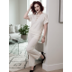 thumbnail image 2 of Conjunto 2 Piezas Casual Chic para Mujer Unitalla, Blusa de Manga Corta y Pantalón Cómodo, Estilo Elegante y Sofisticado para Mujer, 2 of 5