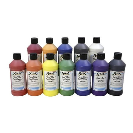 Sax True Flow Heavy Body Acrylic Paint, Assorted Colors, Pints,  Set of (Best Heavy Body Acrylic Paint)