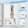 thumbnail image 5 of LOKO Bathroom Wall Cabinet, Wall Mounted Storage Cabinet with Double Doors, Multifunctional Medicine Cabinet with Adjustable Shelf, 23.5 x 7.5 x 28 inches (White), 5 of 16