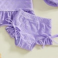 thumbnail image 5 of Gubotare Bathing Suit for Infant Toddler Girl 2Pcs Swimsuit Floral Tops Shorts Swimming Beach Wear Bikinis Bathing Suit Summer18 24 Months (Purple,18-24 Months), 5 of 6