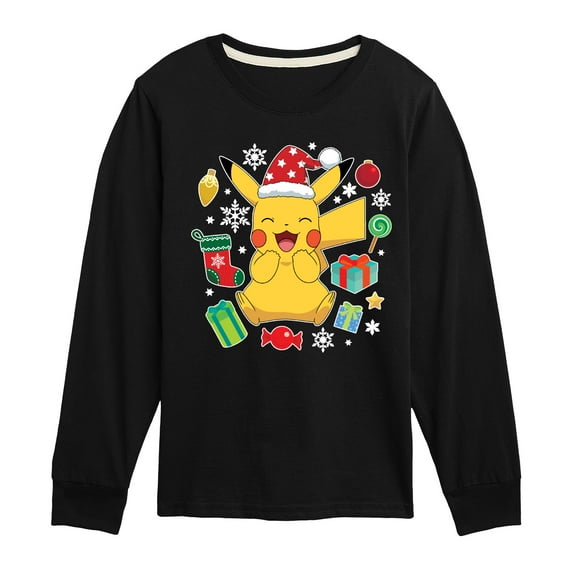 Pokémon - Pika Presents - Youth Long Sleeve Graphic T-Shirt
