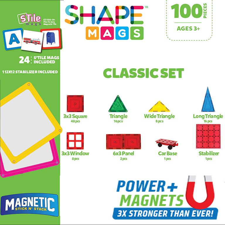 Jasonwell 108pcs Magnetic Tiles Building Blocks 3D Construction Set Magnet  Toys Preschool STEM Toy For Kids Toddlers 