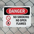 thumbnail image 4 of No Smoking No Open Flames OSHA Danger Aluminum Sign 24 Inch x 18 Inch - 10 Pack, 4 of 8