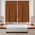 thumbnail image 2 of Ambesonne Leopard Kitchen Curtains, Wild Cat Pattern Ornament, 55"x39", Burnt Orange and Dark Yellow, 2 of 3