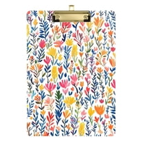 FORMRS Acrylic Clipboard with Low Profile Clip Standard A4 Letter Size, 12.5" x 9", Yellow Wildflower Pattern
