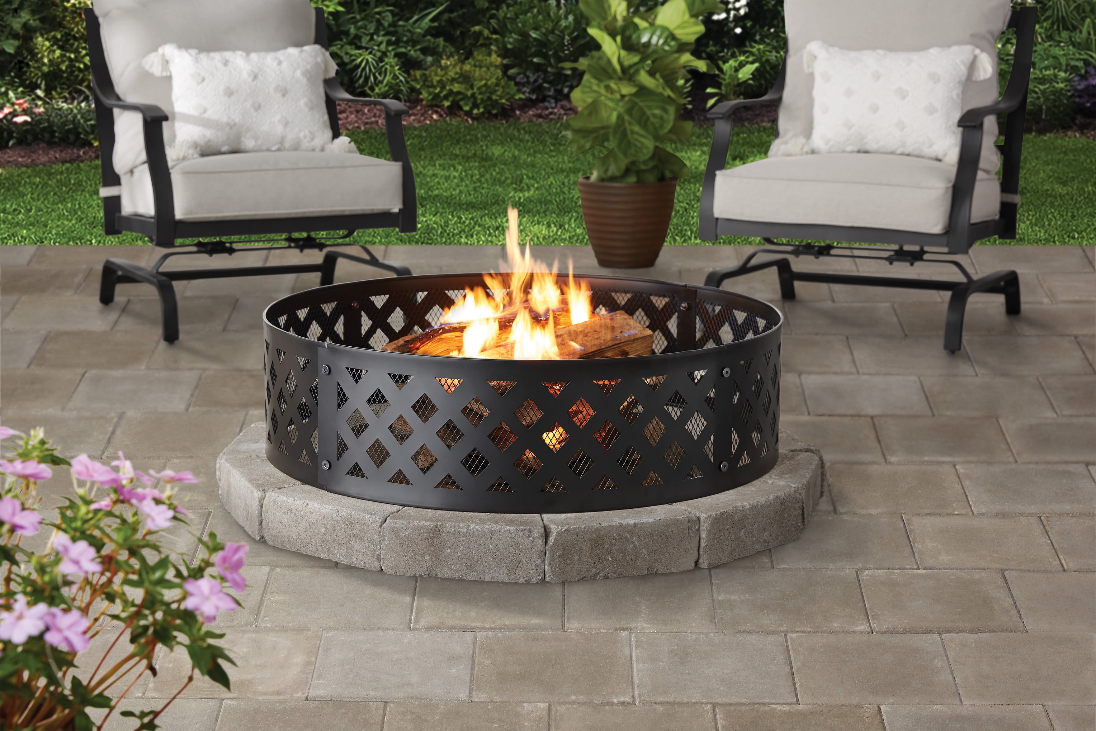 36" Round Metal and Steel Fire Ring, by Mainstays