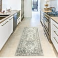thumbnail image 3 of Everwash™ Treasure Rubia Traditional Medallion Machine Washable Runner Area Rug, Ivory/Beige, 2'2"x7'2", 3 of 7