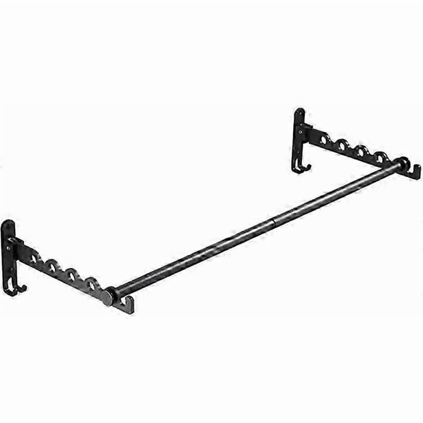 Wall Mounted Clothes Rack, Foldable Clothes Rails Folding Wall Hanger, Metal Wall Mounted Clothes Rack, Drying Rack for Bedroom Bathroom, 80cm Long Bl