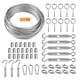 thumbnail image 1 of Kit de Cuerda de 30 m Cable de Acero Inoxidable, Cable de Acero Inoxidable, Cable de Acero Inoxidable con tensor y Ganchos para suspensión Ligera, Planta Trepadora, tendedero, barandilla, 1 of 5